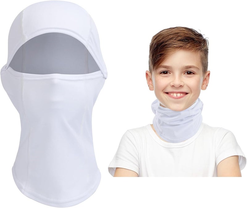 Beehow Store Kids Balaclava Ski Mask Scarf, Kids Fleece Gaiter Cold Weather Full Face Mask for Boys & Girls - Black - Image 2
